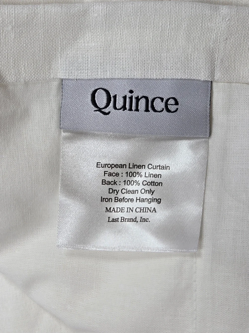 NWT QUINCE Set Of 2 48x108 European Linen Curtains White 0353